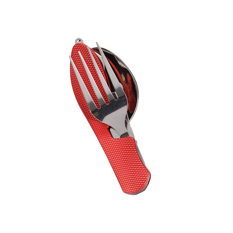 Factory direct sales of multi-functional camping detachable and foldable knife, fork and spoon sets, three-piece tableware, outdoor portable gift knives undefined
