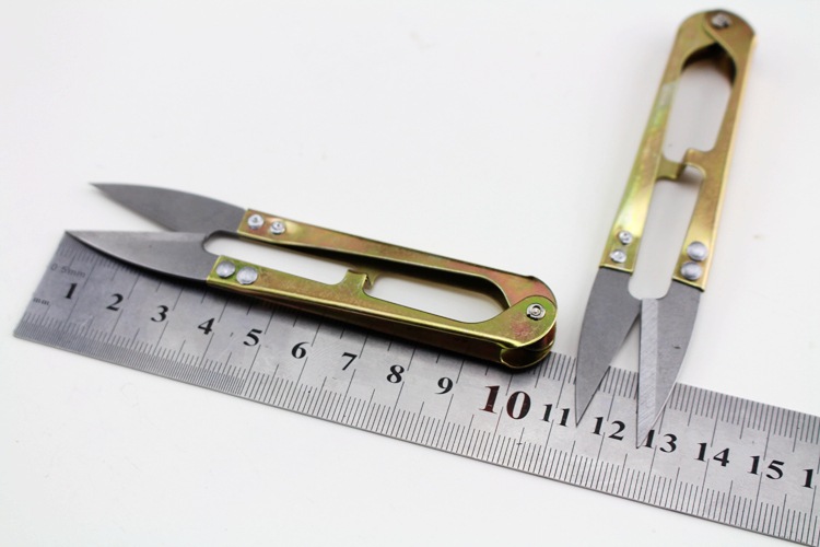 Wholesale cross-stitch U-shaped small scissors, thread end scissors, fishing line scissors, stainless steel yarn scissors details Picture