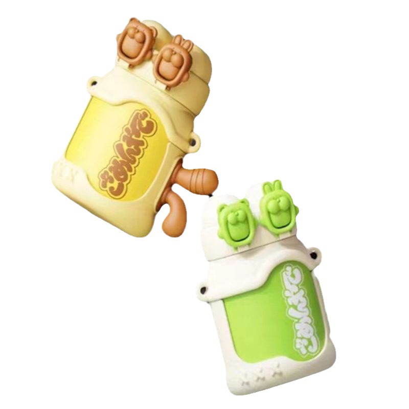 The new type of thermos cup features dual spouts with a high appearance level. It is a 316 food-grade large-capacity children's straw cup and a cute portable water cup Item Picture