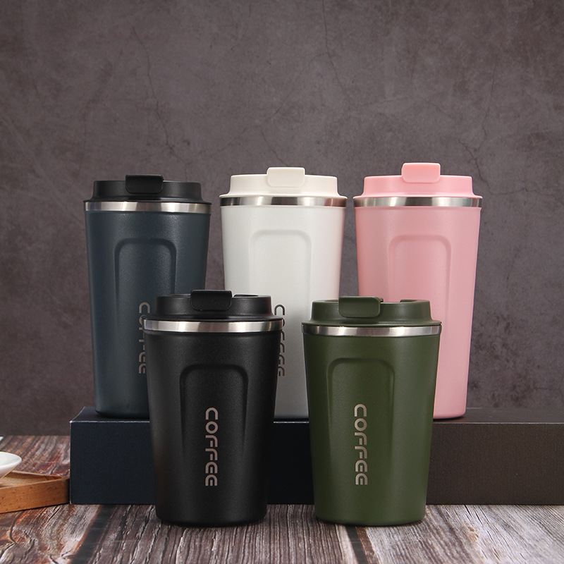 New 304 stainless steel coffee cup, double-layer vacuum portable insulated cup, simple and fashionable business office gift cup details Picture
