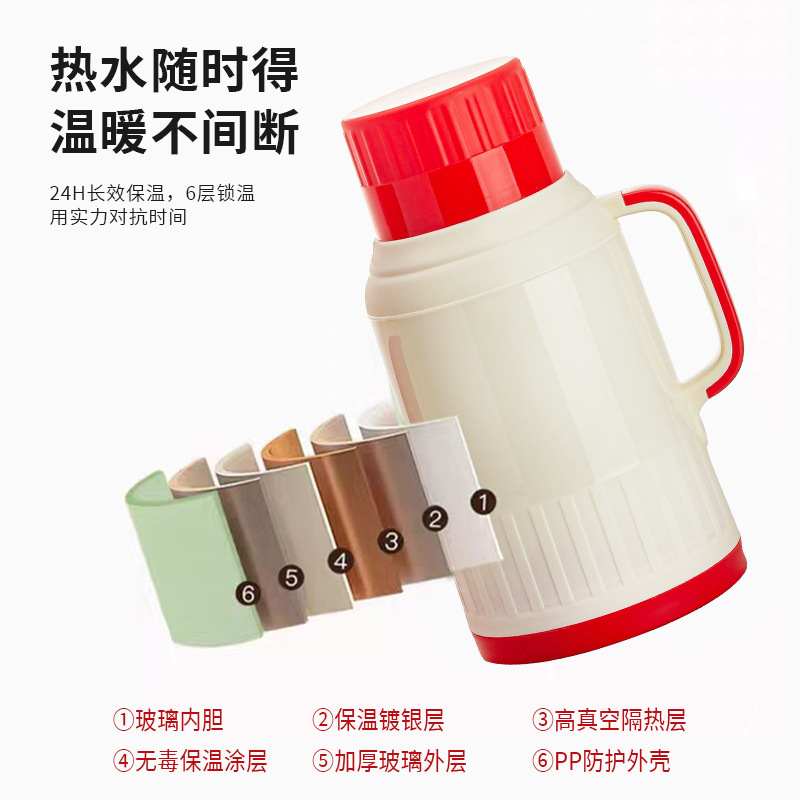 A household thermos with a high appearance level and large capacity glass inner liner, a portable hot water and tea bottle for student dormitories Application Scenario