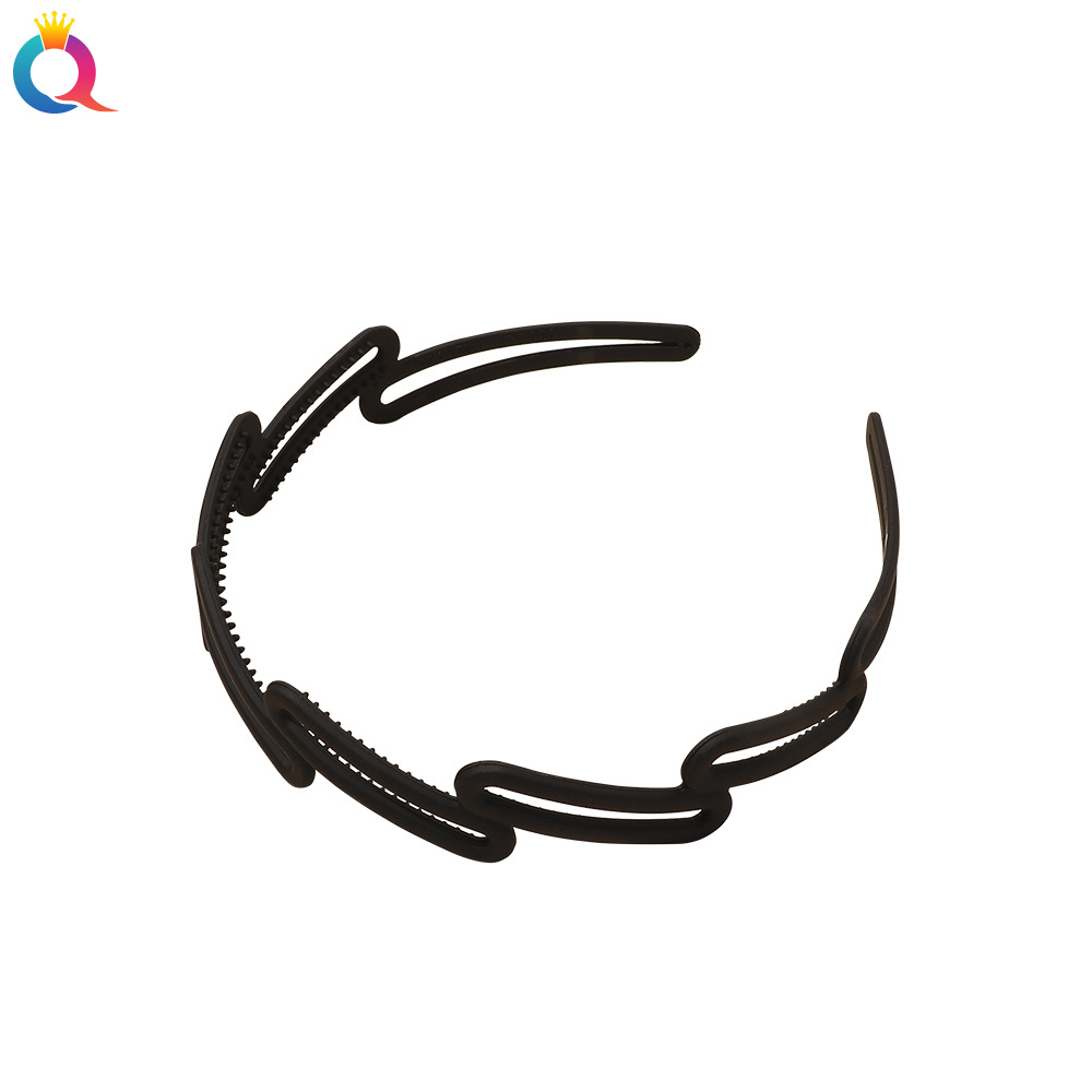 Qiyue Amazon matte, simple and fashionable hair band for girls, solid color, versatile, toothed, face-washing and hair-pressing headband, hair accessory Item Picture