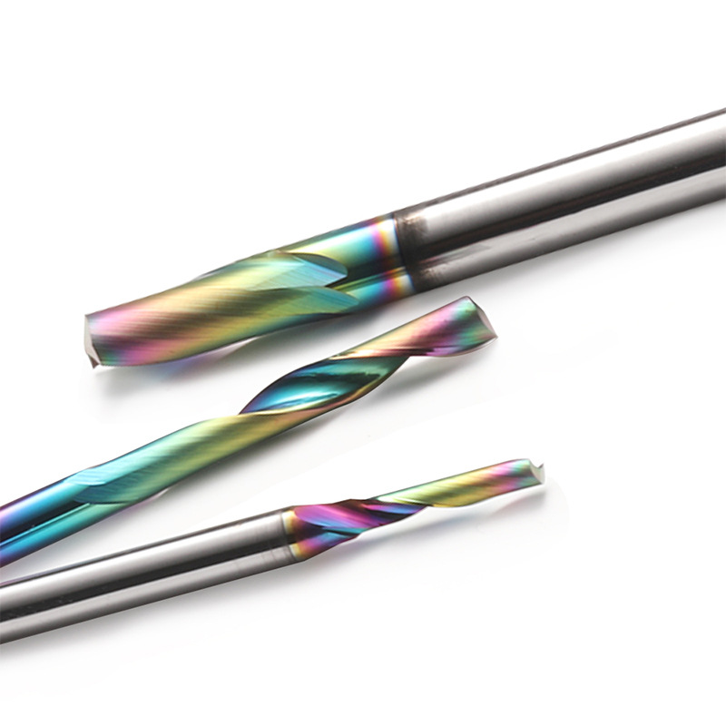 3.175-12mmDLC seven-color coated tungsten steel single-edge aluminum milling cutter, aluminum plate, aluminum alloy CNC cutting tool Specification drawing