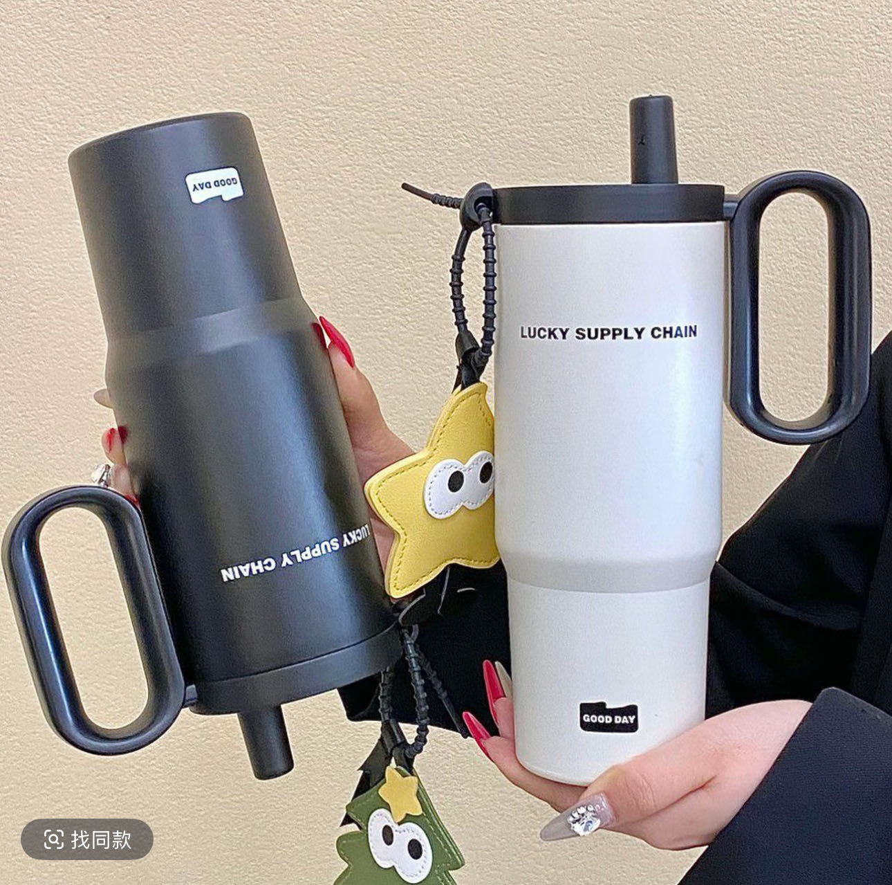 Portable 316 new stainless steel insulated cup, large-capacity water cup, straw water cup, car travel coffee cup for women details Picture