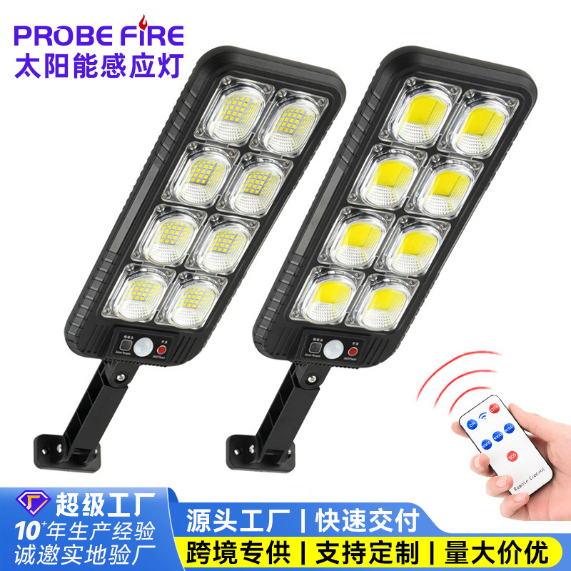 New cross-border solar sensor street lamp, outdoor rainproof wall lamp, LED household wall integrated remote control wall lamp full figure