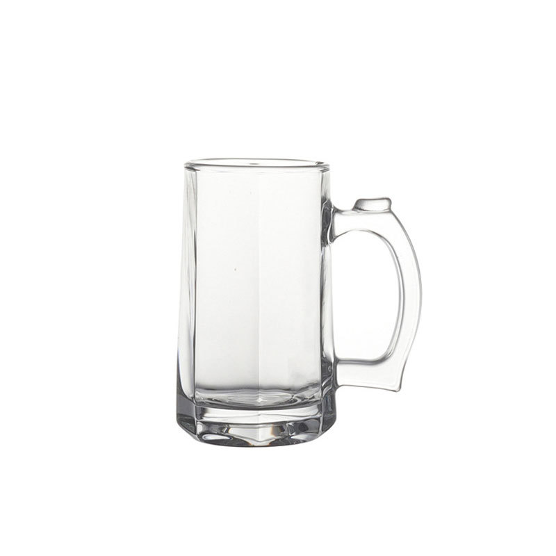 Wholesale of 500ml household glass craft beer mugs with handles and commercial light luxury high-end large-capacity hand-held beer mugs Item Picture