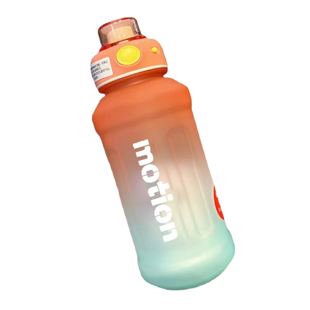 Gradient color simple plastic cup, high appearance level, portable sports water bottle for boys and girls, straw cup, couple's casual cup Item Picture