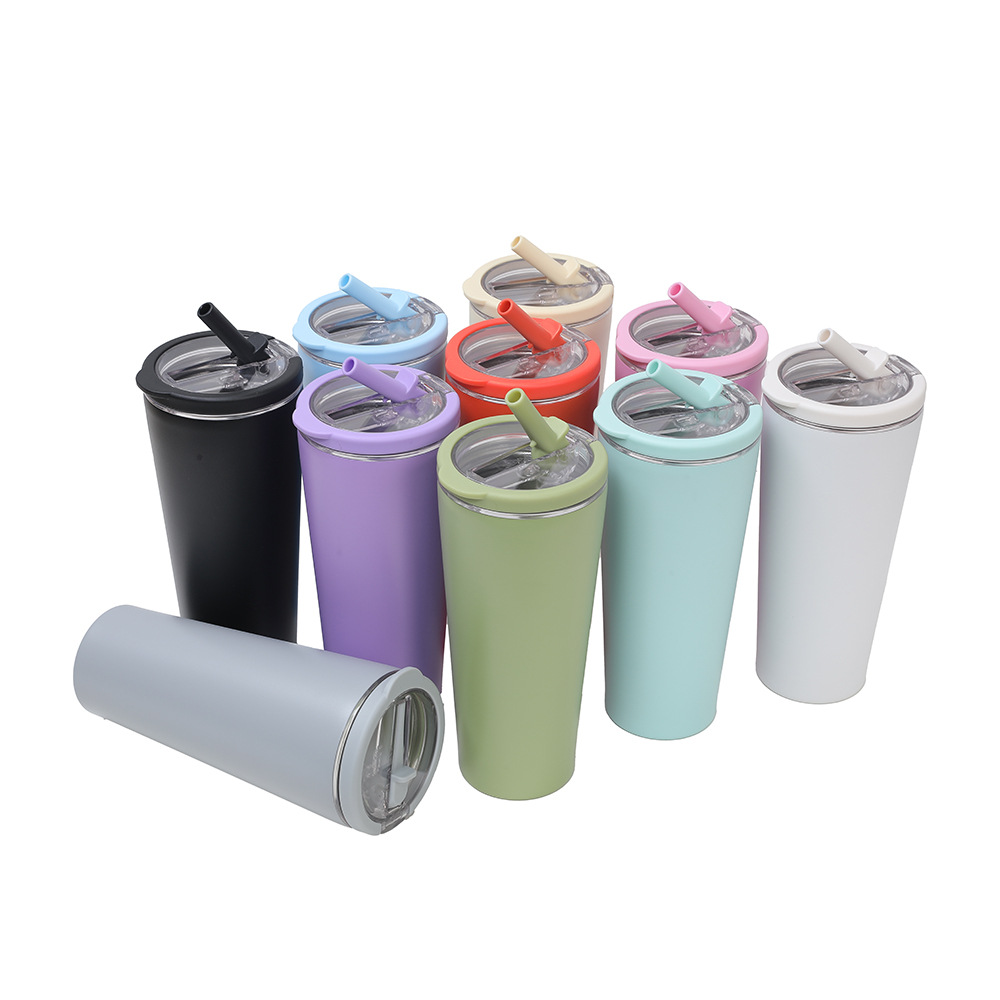 Cross-border new model factory direct supply stainless steel insulated cup with handle, foldable straw cup, high appearance level insulated water cup Specification drawing