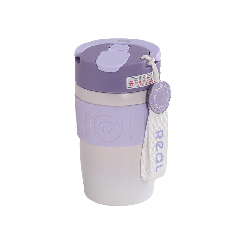 YOYO Star Wish Insulated Cup, High School Girls' Appearance Level Stainless Steel Coffee Travel Cup, Large Capacity double-drinking straw Student Water cup Item Picture