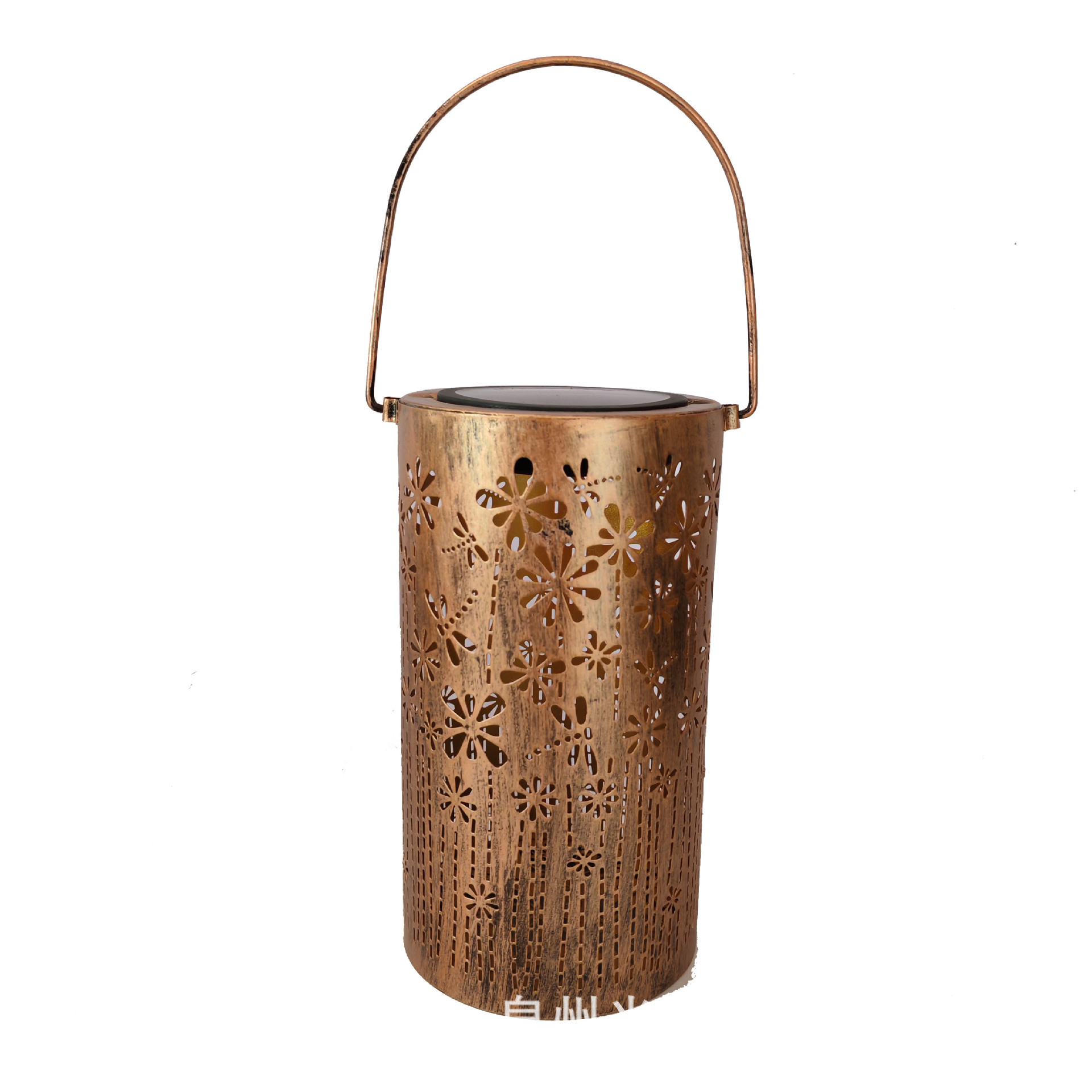 Cross-border solar lamps, ironwork outdoor lamps, courtyard waterproof decoration, balcony night lights, garden atmosphere chandeliers, hollowed-out Item Picture