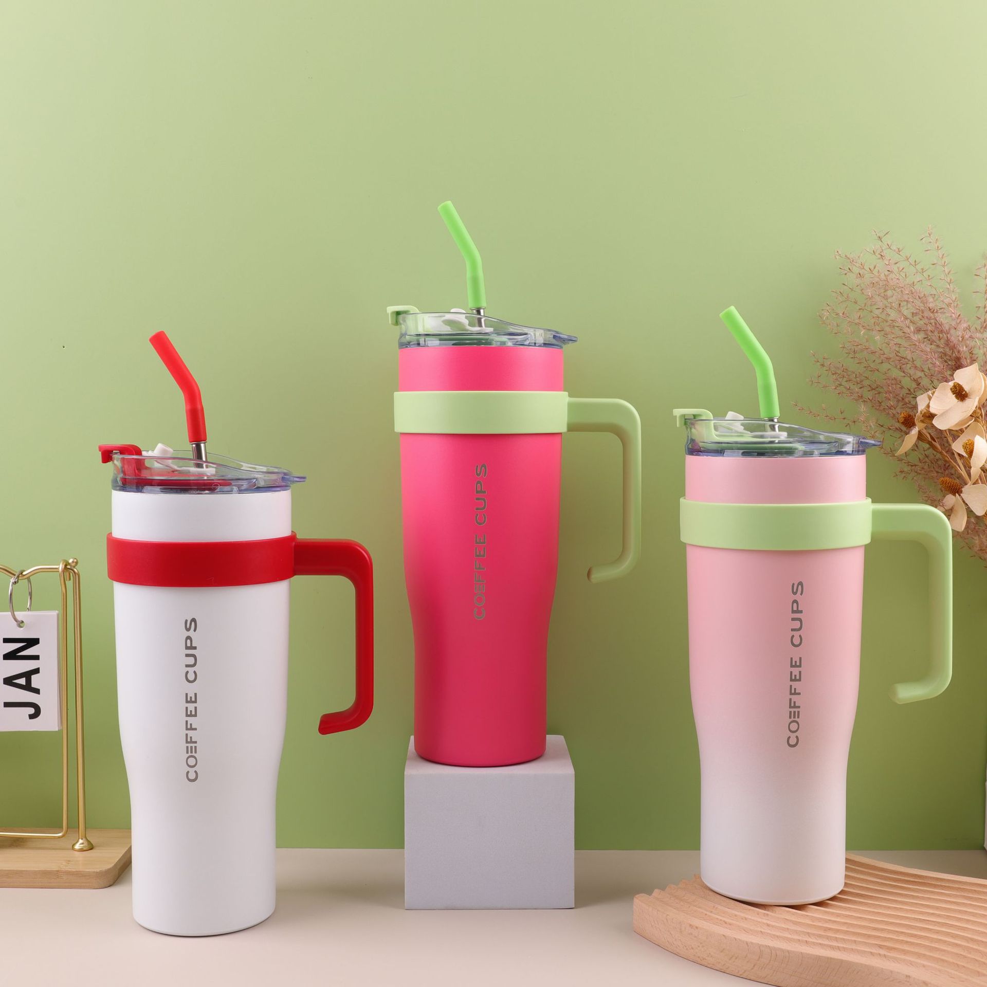 New cross-border giant 40oz304 stainless steel car cup, insulated cup, large-capacity straw handle, ice cup Specification drawing