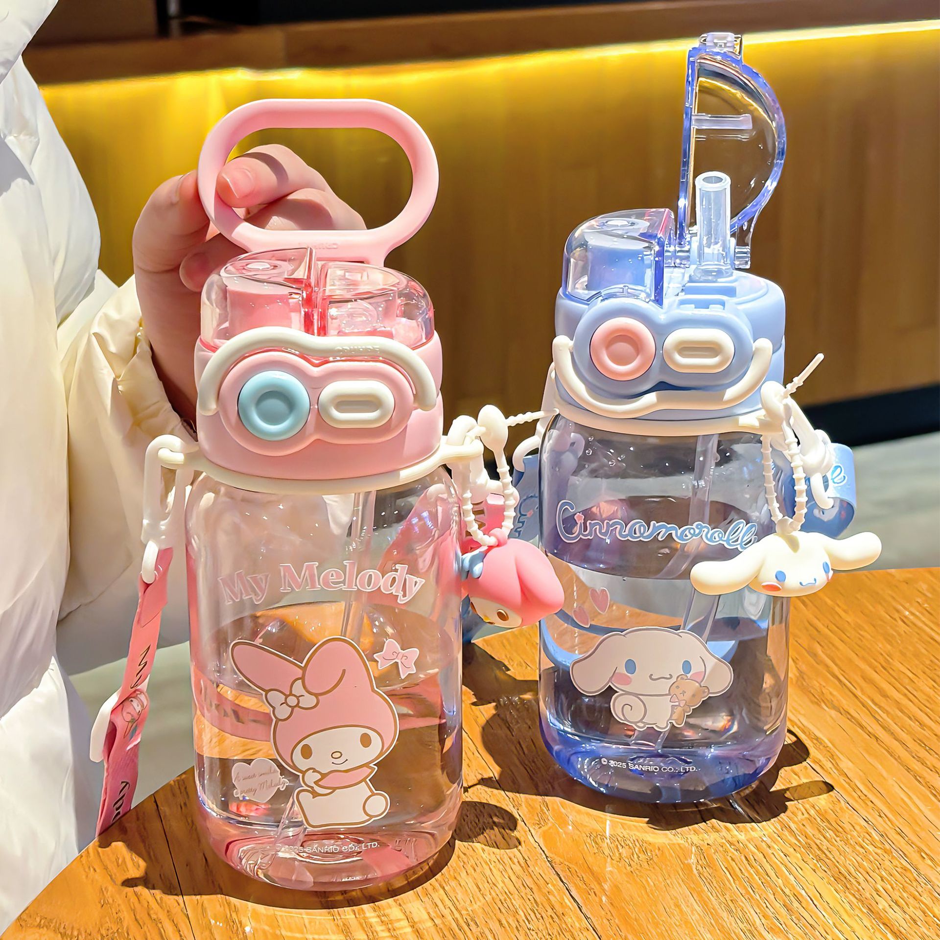 Coolomi Melody genuine children's water cup, convenient double drinking, handle, high appearance level for girls, straw cup, large capacity Specification drawing
