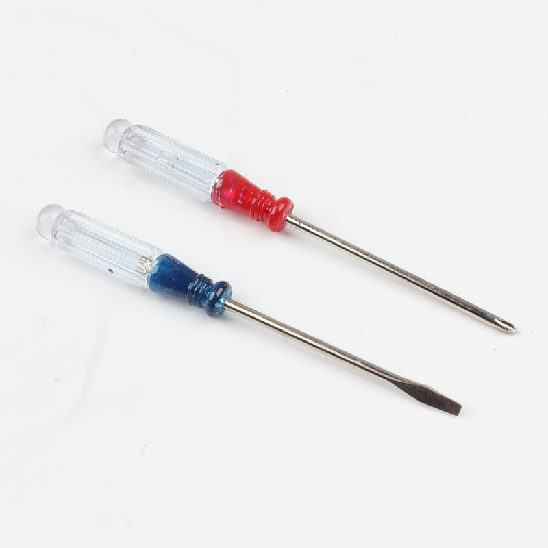 Magnetic mini transparent small flat-head screwdriver for computer repair DIY cross toy small crystal screwdriver full figure