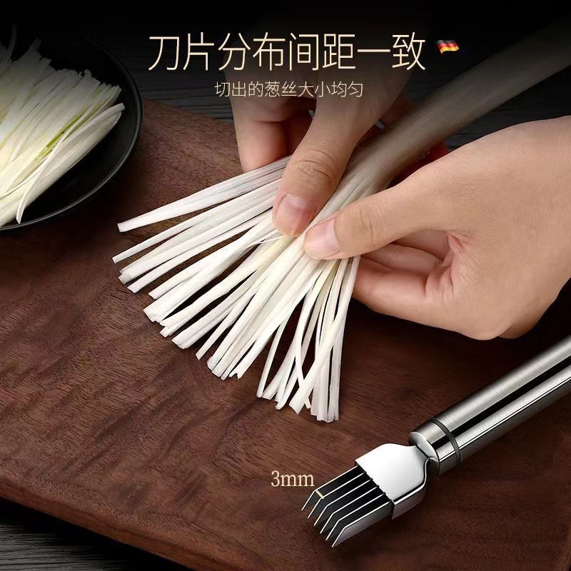 304 stainless steel kitchen multi-functional slicer, household vegetable cutter, manual grilling, dicing of scallions, stainless steel Specification drawing