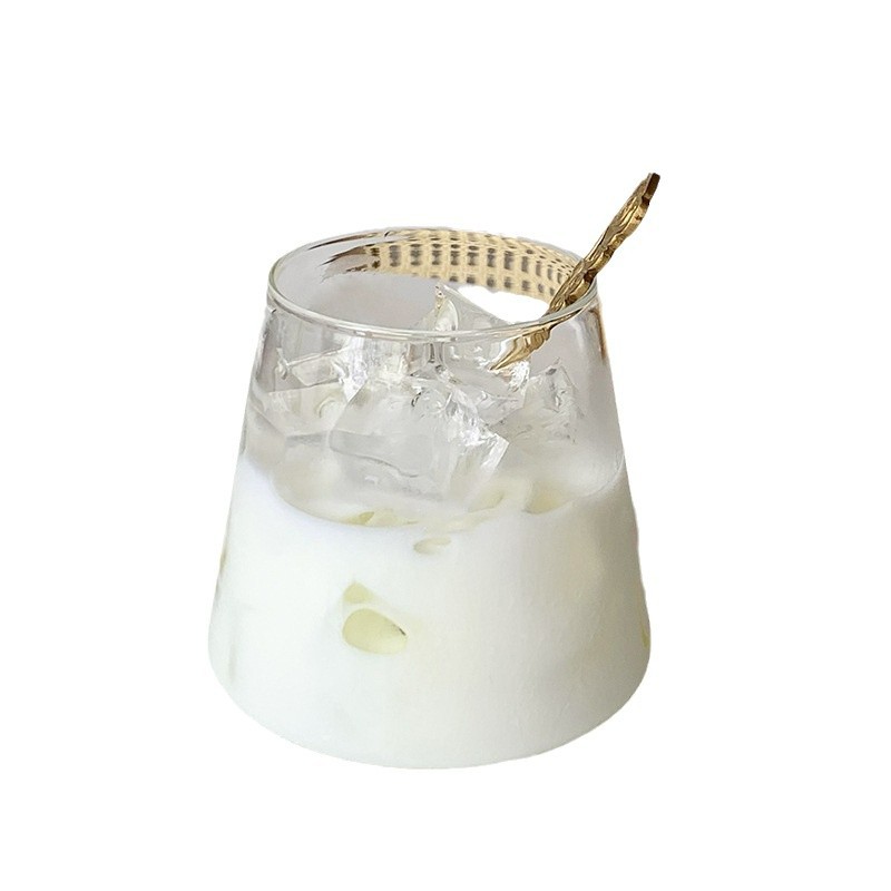 Customizable Fuji Mountain glass cup, iced Americano latte coffee cup, household high borosilicate glass cold drink cola water cup Item Picture