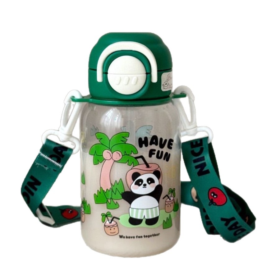 2025 New large-capacity straw cup, cartoon backpack water cup, plastic cup for students to go to school, cute drinking cup for children Item Picture