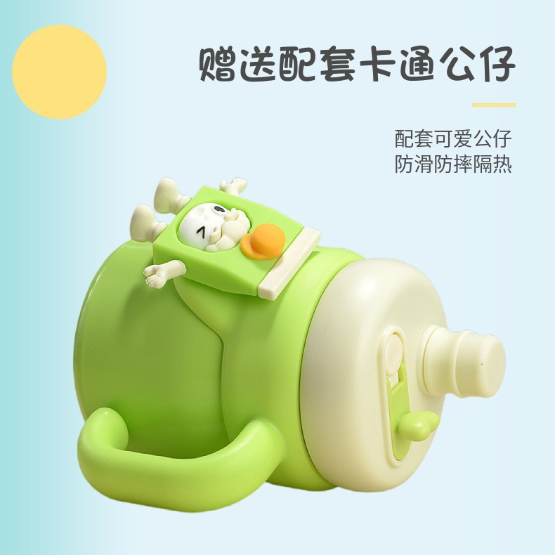High-appearation-level cartoon 316 stainless steel children's insulated cup, double-drinking large-capacity, large-bellied cup, portable insulated cup with handle Application Scenario