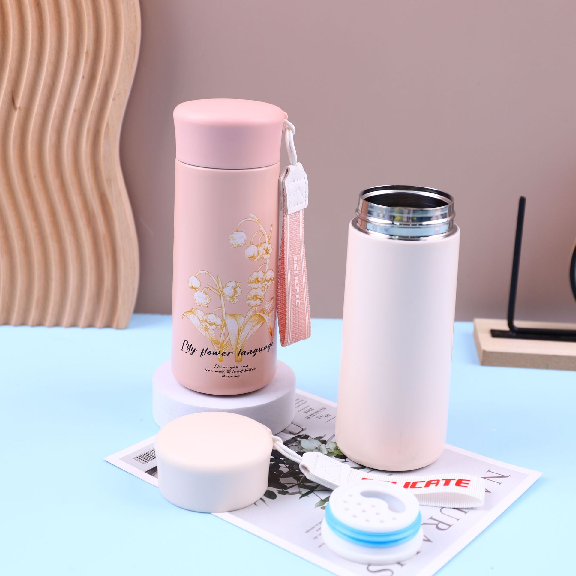 High appearance level, simple mini pocket cup, portable office with a handle, 316 stainless steel insulated cup, gift water cup for others Specification drawing