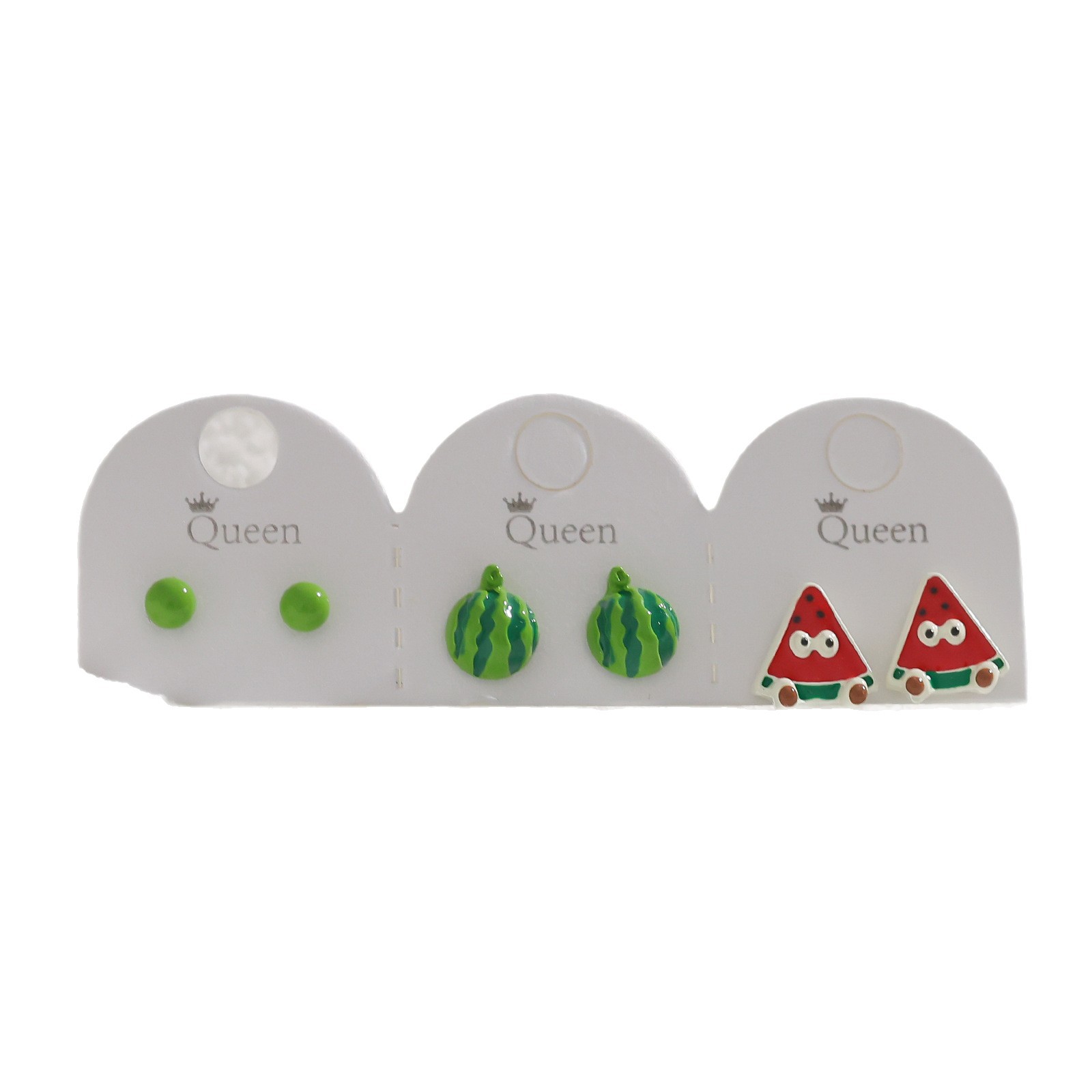 The 2025 summer new cool watermelon stud earring set is cute and unique. The student earrings are cute and sweet, and the earrings are trendy Item Picture