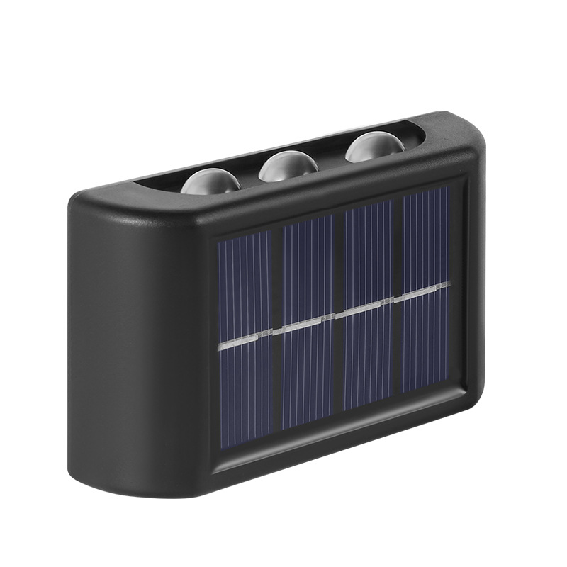 Solar garden lamps, balcony decoration, outdoor waterproof wall lamps, double-head wall-washing lamps, top and bottom luminous solar lamps Item Picture