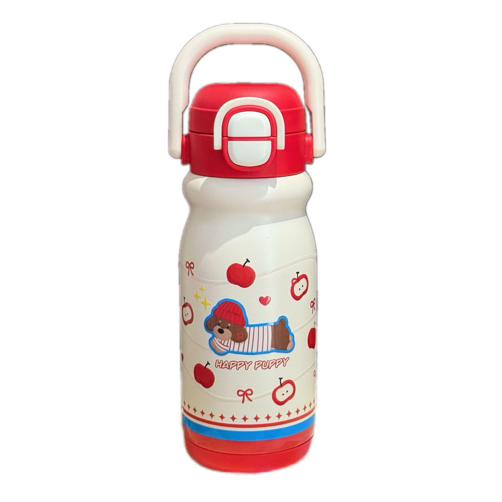 Cute girl insulated cup, high appearance level, portable double-drinking straw water cup, hand-held student stainless steel cup gift Item Picture