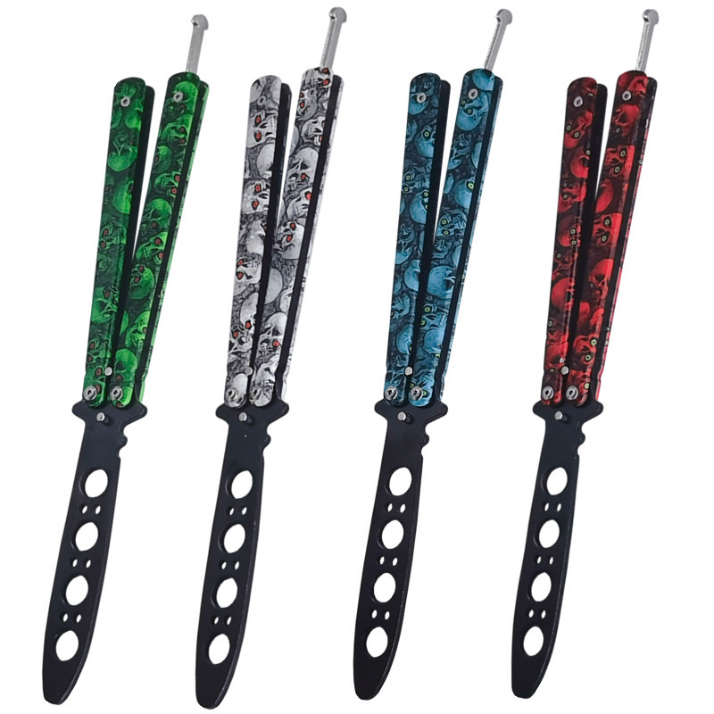 Butterfly comb practice training knife tools, beginner's practice of ghost head comb without blade butterfly portable folding knife full figure