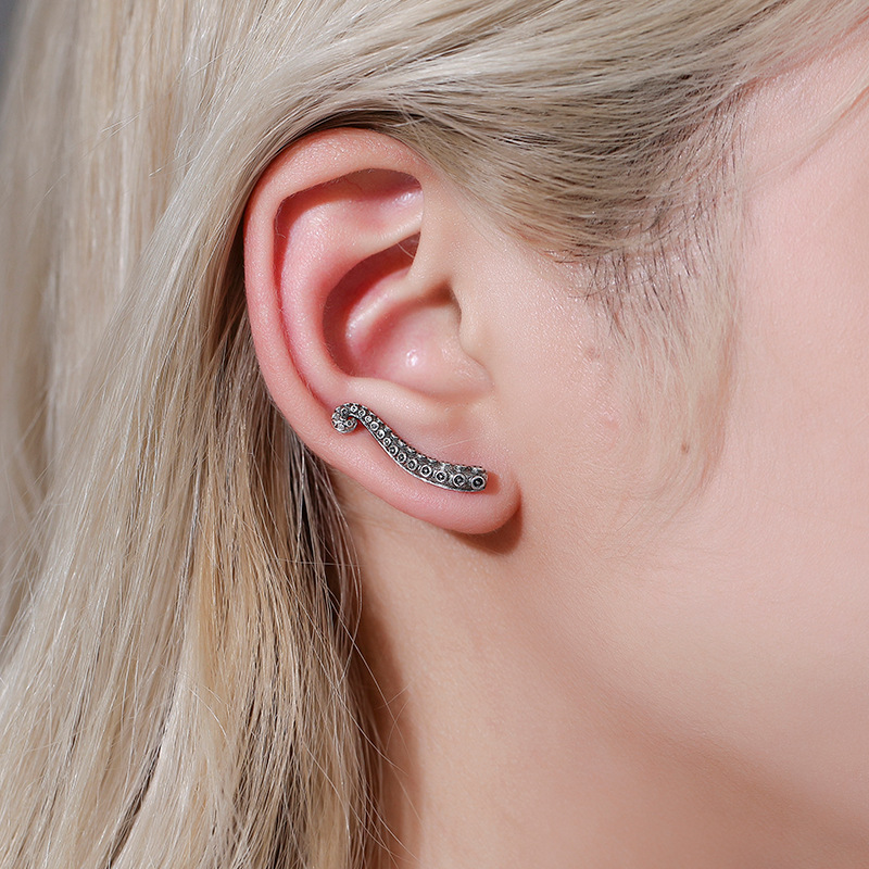 Cross-border best-selling retro octopus whisk earrings, personalized octopus tentacle stud earrings, women's European and American creative and trendy earrings details Picture