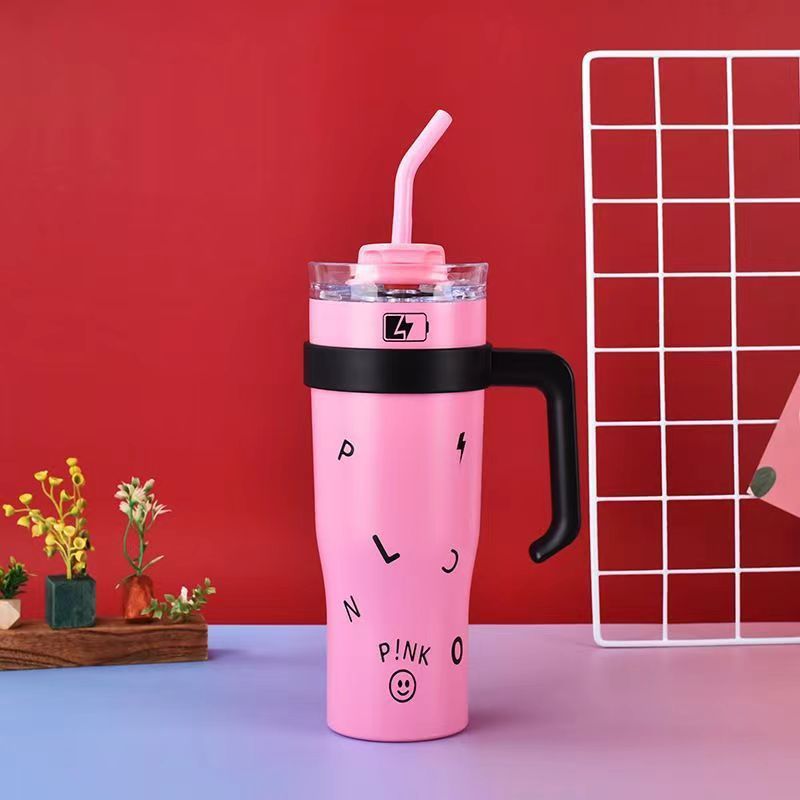 New blackpink Giant Hug Straw Cup, female student stainless steel insulated cup, large-capacity ice cup Application Scenario
