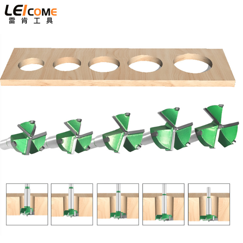 Reken three-blade flat-wing wood drill, woodworking hole opener, woodworking milling cutter, machine tool, wood board reamer, drill bit for hole drilling Application Scenario