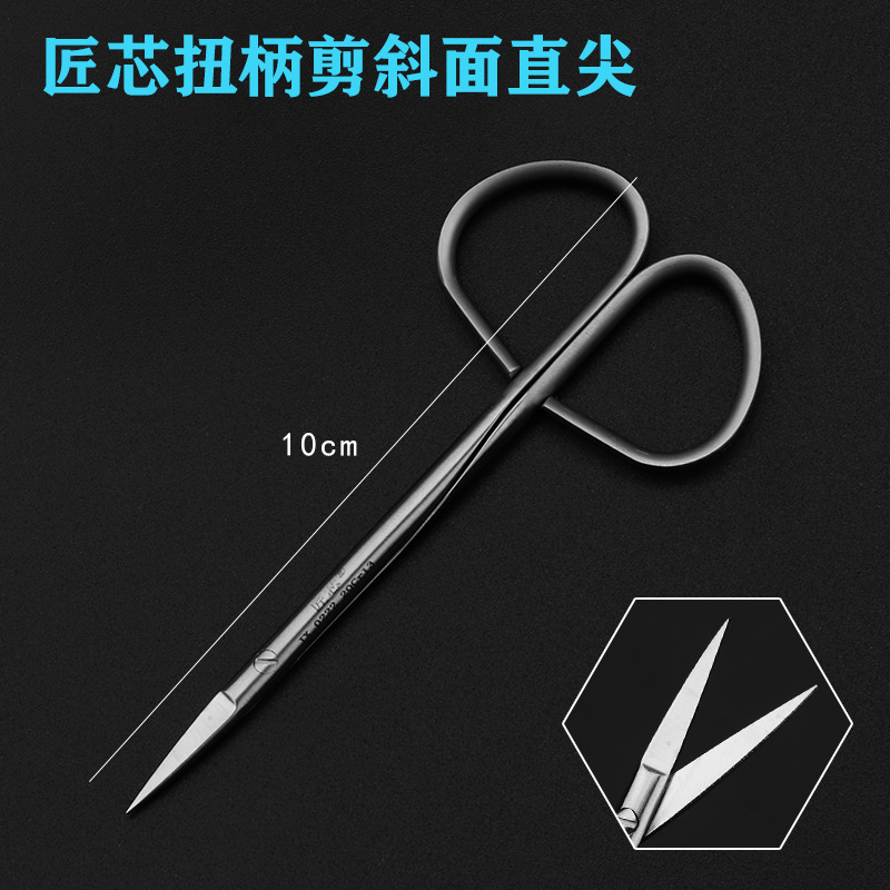 Tian Gong Twist-handle Eye Special Scissors, small scissors for stripping, tissue scissors for plastic surgery, blunt scissors, Double eyelid surgery, eye bag separation scissors undefined