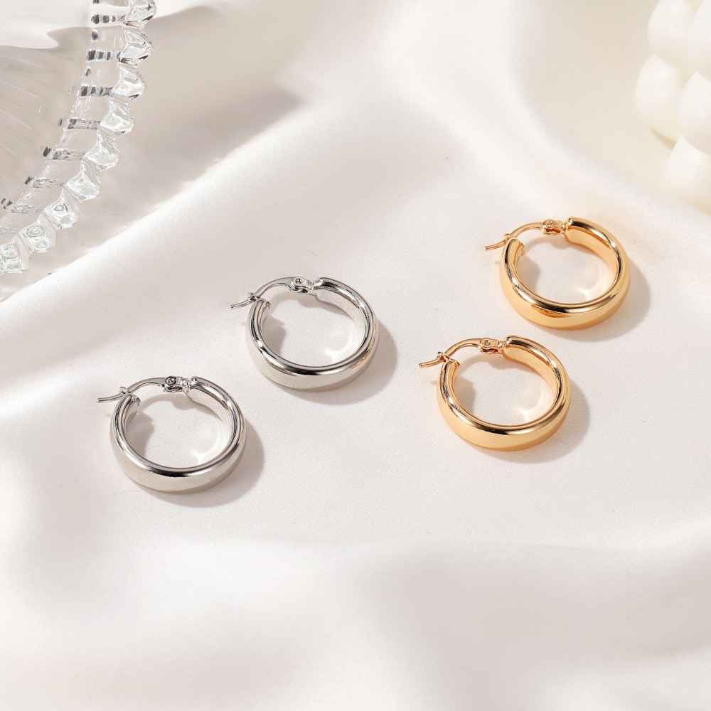 European and American InS-style round earrings for women, retro and simple alloy geometric ear rings, punk rock hip-hop street earrings Application Scenario