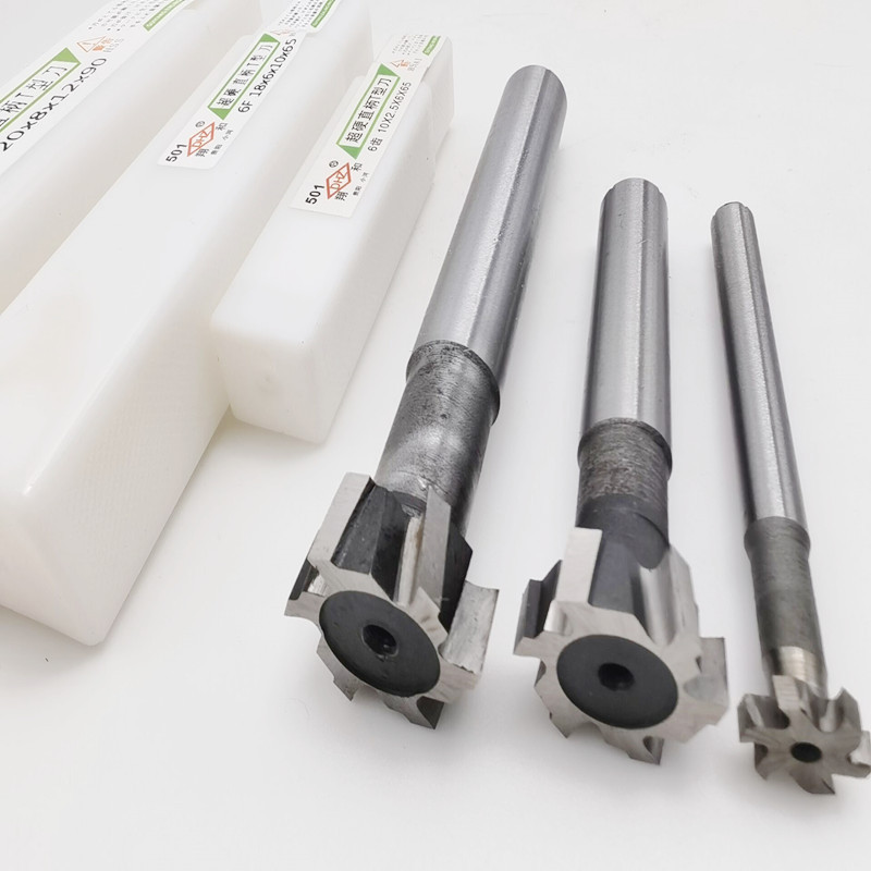 Xianghe brand super-hard straight shank T-shaped cutter, high-speed steel T-slot milling cutter, grooving outer diameter 8*1-50*14 manufacturer full figure