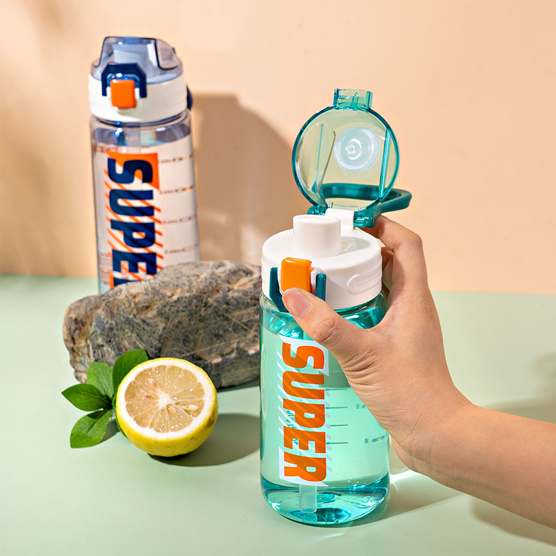 Summer water cup, direct drinking cup, anti-drop water cup, portable large-capacity, high-temperature resistant plastic travel sports water bottle for adults Application Scenario