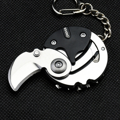Coin pocket outdoor folding knife, sharp portable pocket pendant, neck key, mini EDC tool, fruit knife Application Scenario