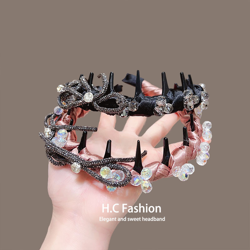 The Galaxy diamond bow hairband exudes a high-end, elegant and fashionable vibe. The toothed blast furnace top headband is stylish and anti-slip Specification drawing