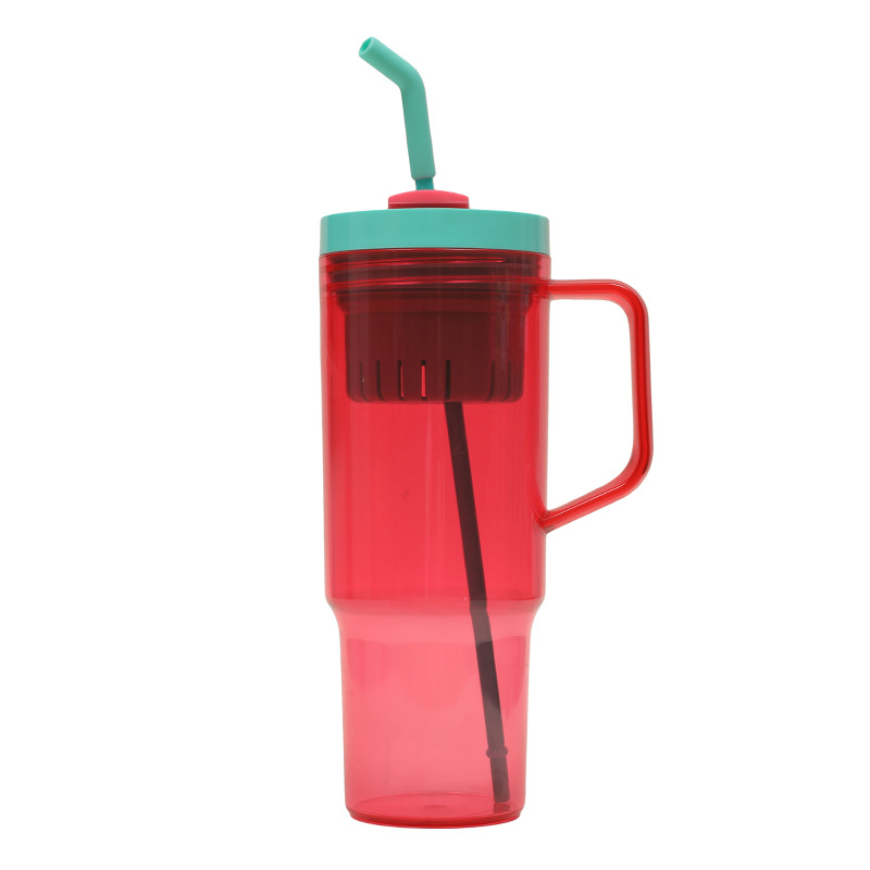 2025 Cross-border New 40oz handle car cup Beer mug, large-capacity portable with straw plastic handle cup Specification drawing