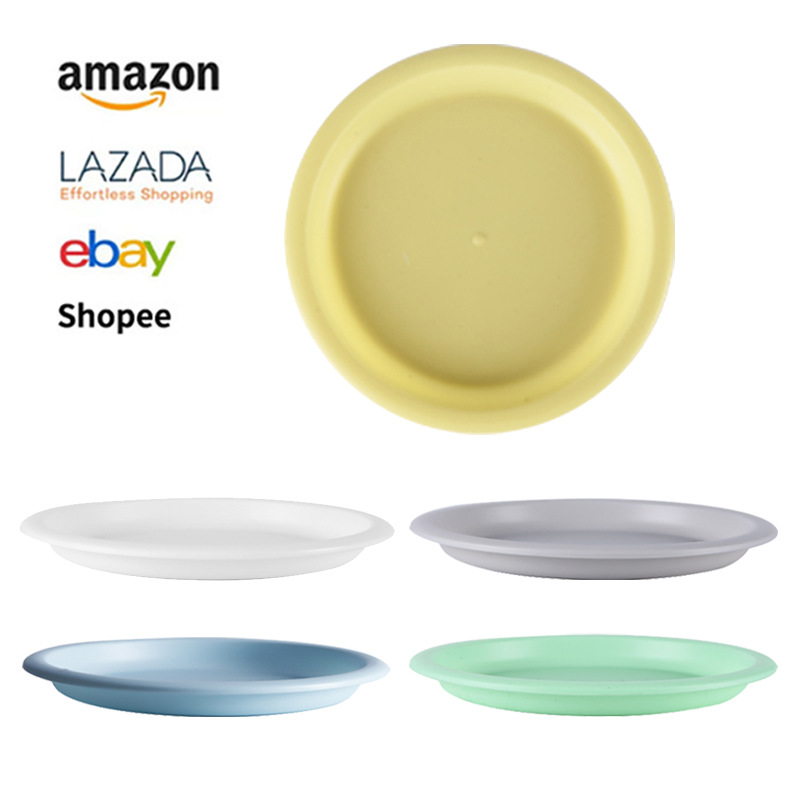 Wholesale of six-piece pp Japanese-style children's plastic dinner plates, creative snack round plates, dinner plates and colorful tableware full figure