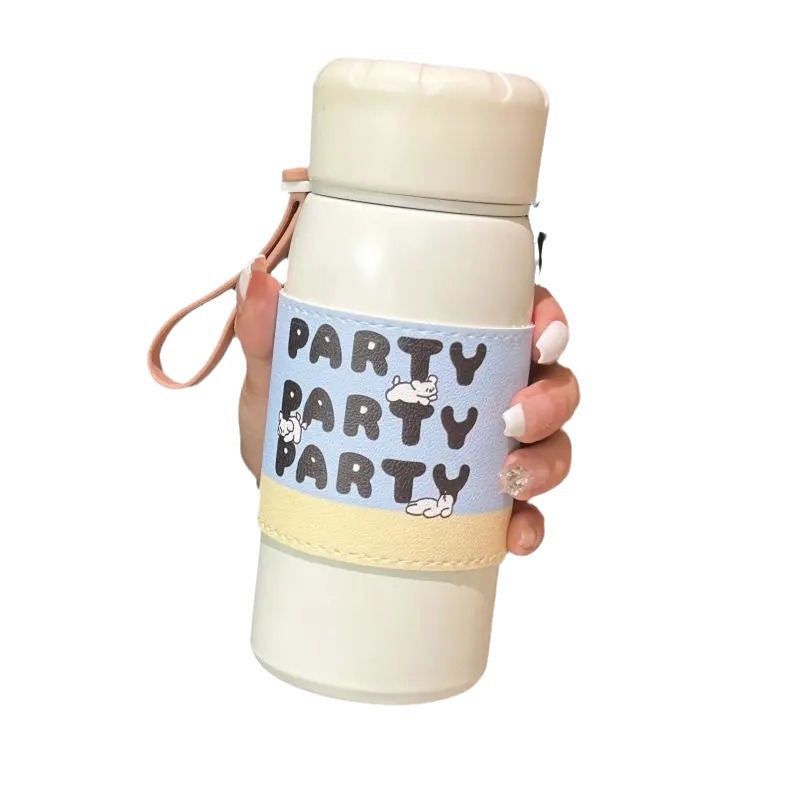 Simple temperature-showing insulated cup, high school girls' appearance level, 304 stainless steel straw cup, cute students, portable, large capacity Item Picture