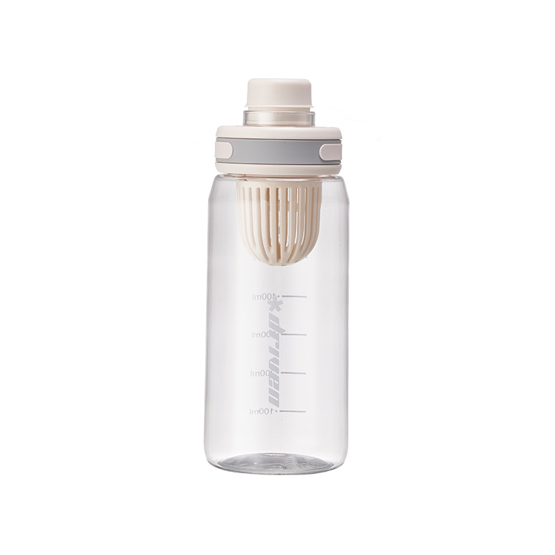 Fuxing men and women's high-appearance-level summer simple sports water cup, heat-resistant portable cup with tea strager, plastic cup, anti-drop Item Picture