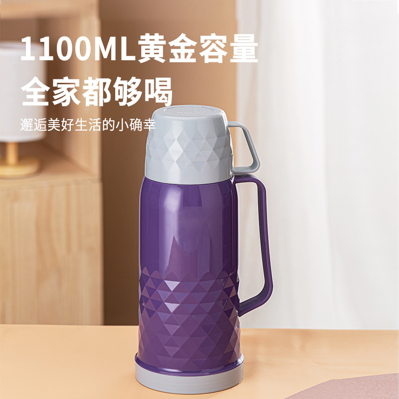 Household thermos flask, large-capacity hot water bottle, student dormitory thermos flask, glass silver-plated inner liner Specification drawing