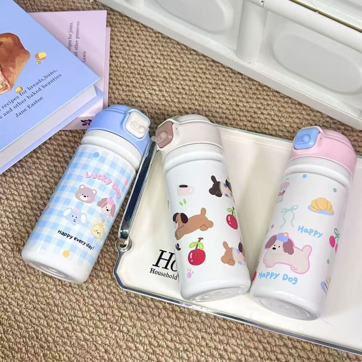 High appearance level children's insulated cup 316 mini stainless steel straw cup portable bouncy water cup for boys and girls to go to school Specification drawing