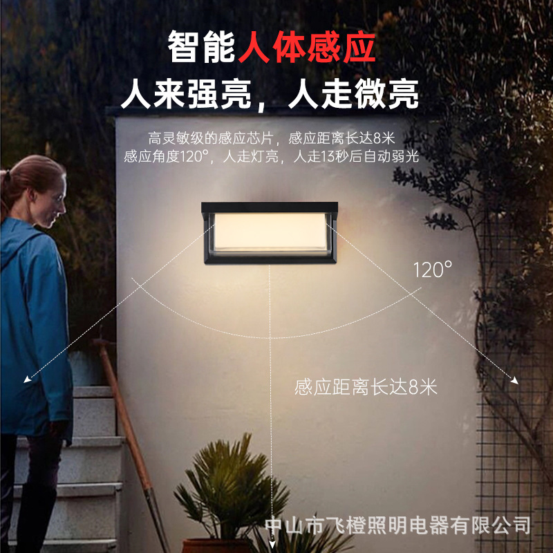 Solar wall lamps, LED outdoor garden, villa courtyard wall decoration, top and bottom luminous spotlights, wall-washing lights, super bright Application Scenario