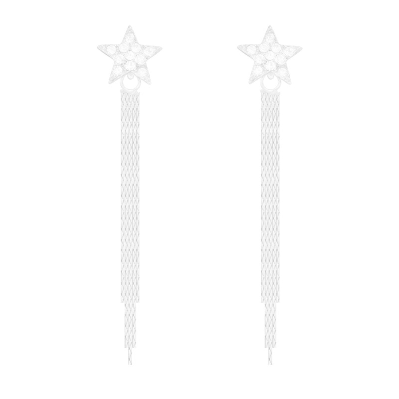 Fashionable and versatile five-pointed star tassel earrings for women in autumn and winter, exquisite stud earrings with a cool and elegant style, wholesale of earrings Item Picture