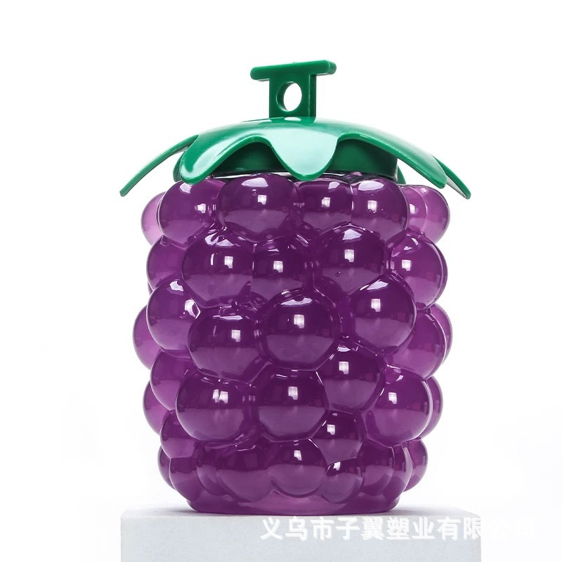 Factory direct sales and wholesale of new PET plastic straw cups, popular milk tea cups, and strawberry and grape fruit-shaped cups details Picture