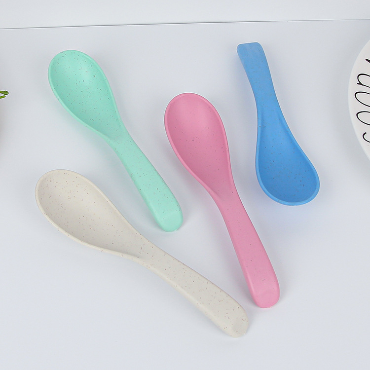 Cross-border Nordic wheat straw spoon, wheat straw spoon, Amazon plastic small spoon manufacturer wholesale Specification drawing