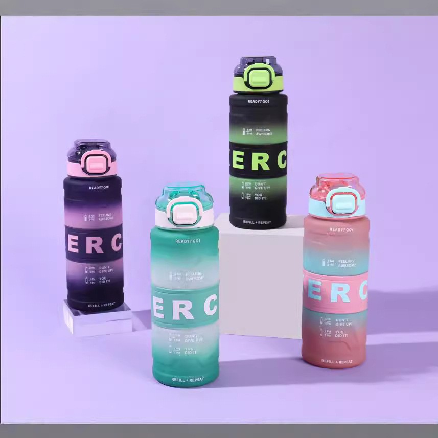 Hot-selling, in-stock wholesale cup, bouncy plastic water cup, 1L outdoor sports water bottle, high-temperature resistant and protective cup TH05415 full figure