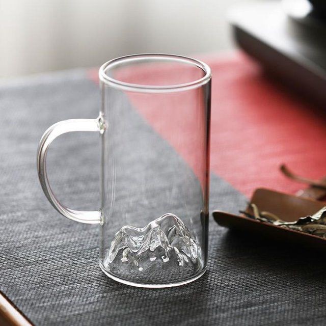 Modern, simple and high-temperature resistant glass tea cups with handles, round for household wholesale details Picture