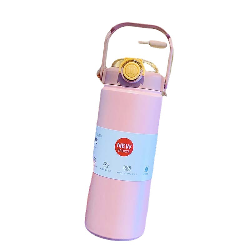 New export product: 1200ML insulated cup, a high-quality, fashionable, large-capacity, pop-up lid with handle, straw cup for business insulation Item Picture