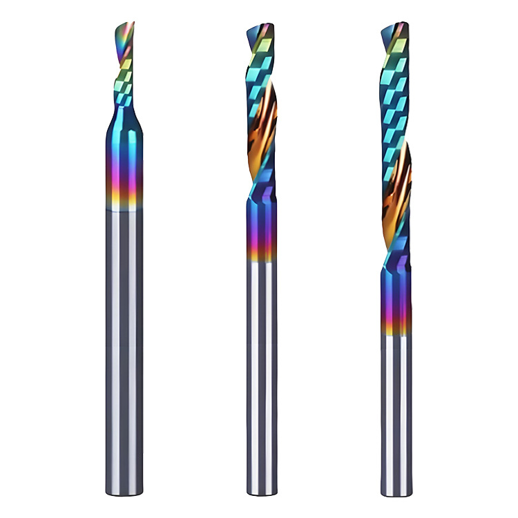 Single-edge helical milling cutters for solid wood, aluminum profiles, doors and Windows, and plastic dry cutting CNC helical engraving tools from manufacturers Item Picture