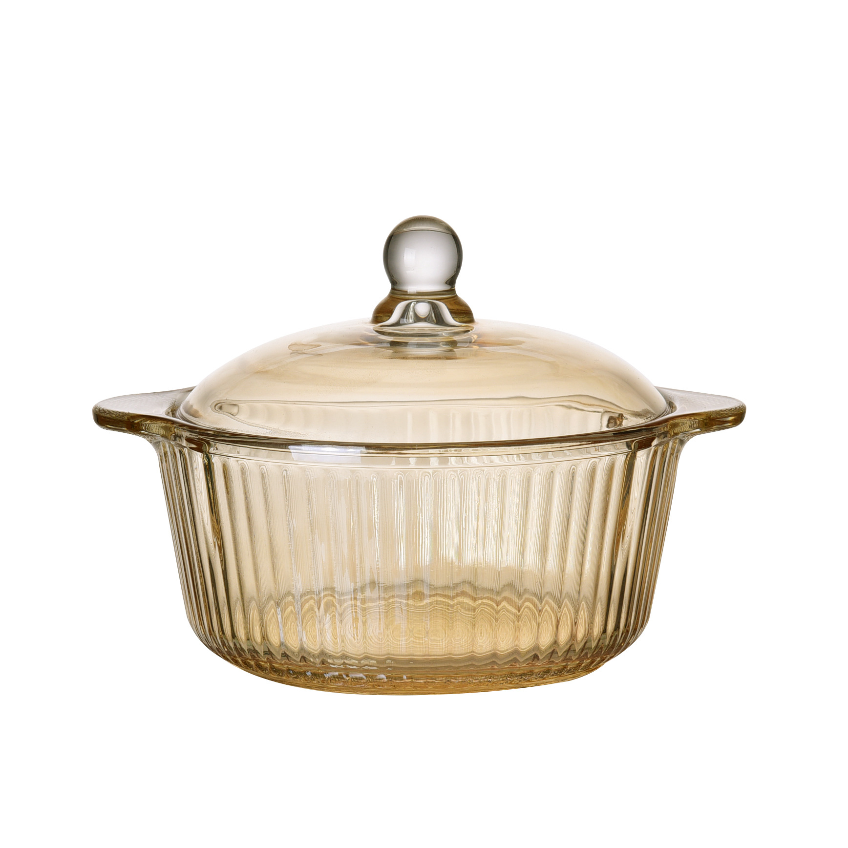 Tea-colored glass bowl with lid, European-style household double-ear glass bowl with lid, instant noodle bowl, salad noodle bowl, crystal pot Application Scenario